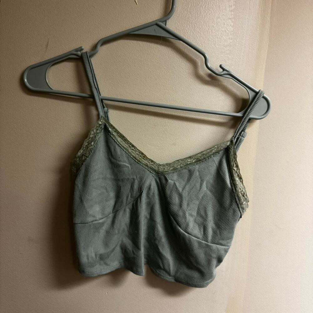 Green Lace Trim Cami Top – Size XS/S